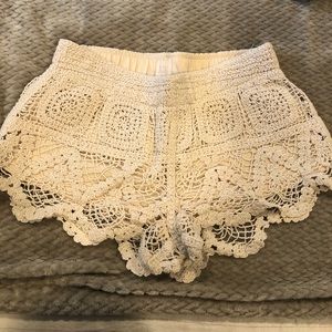 Cream Knit Shorts